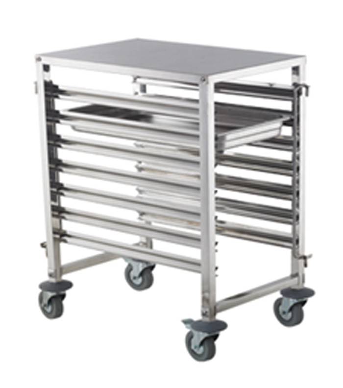 CARRELLO INOX PER 7 TEGLIE GASTRONORM 1/1