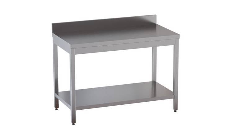 TAVOLO INOX 1500X700XH950 CON ALZATINA