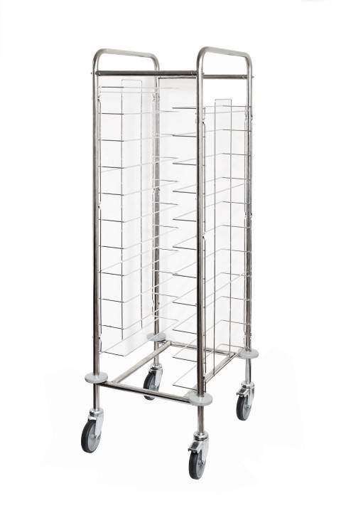 UNIVERSAL STAINLESS STEEL TROLLEY FOR 22 TRAYS MAX 395X595MM