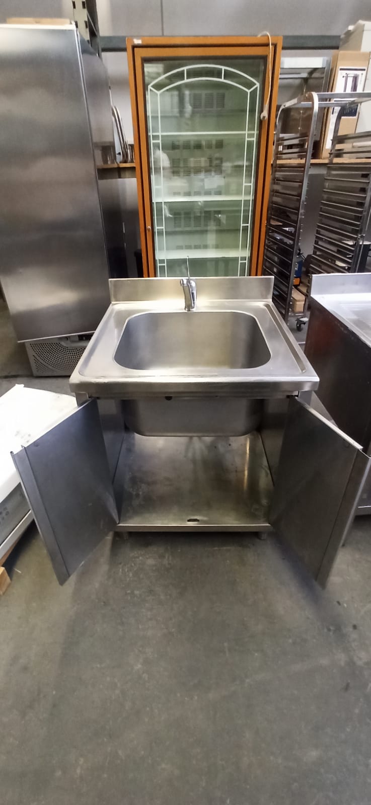 Lavello inox 1 vasca armadiato usato