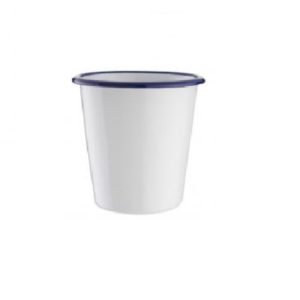 Bicchiere Conico Caffe' Smaltato Bianco/Blu 30Cl. Cod. 012247