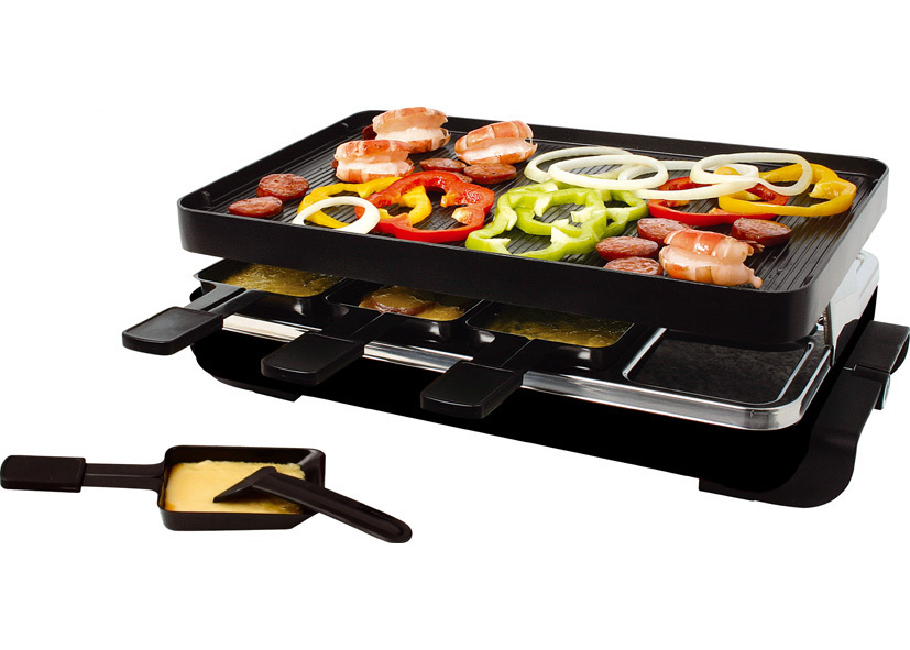 Raclette+Grill Doppio 'Cortina' 1200W 8 Persone Eva. Cod. 022768 - Borz  Cooking Store