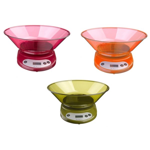 Bilancia Cucina Digitale Abs/Ps Colori Assortiti 3Kg/1G Wh. Cod. 033346