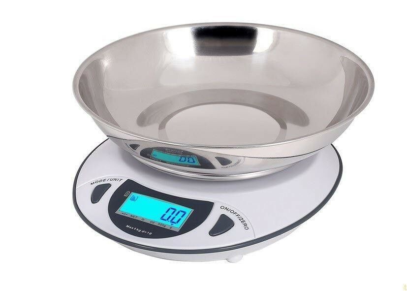 Bilancia Cucina Digitale Acciaio Inossid. Bianco 6Kg/1G Wh. Cod