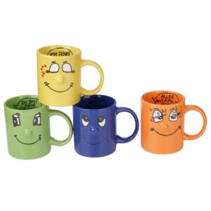 Mug Ceramica "Funny Face" Assortito 300Ml. Cod. 089554