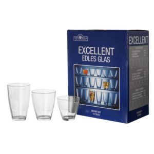 Set 18 Bicchieri In Vetro "Excellent". Cod. 090370
